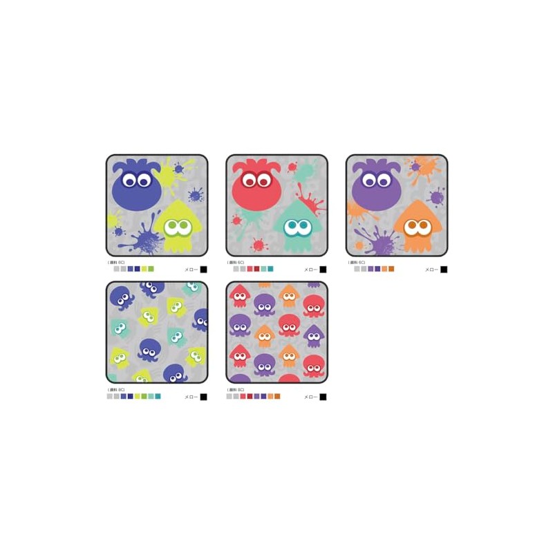 Splatoon 3 Mini Towel, Set of 5, Ikatako Colorful