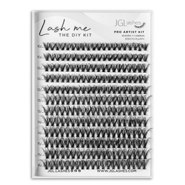 JGLashes - Extensiones de pestañas en racimo DIY Cluster lash me. medidas 8-15mm, curvatura D, banda ultra fina. Extensiones de pestañas premium. (Fluffy and cute)
