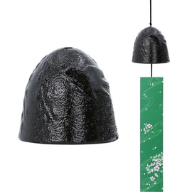 A.F.N.A.L Japanese Wind Chime Cast-Iron Outdoor Ornament for Garden, Patio & Balcony, Hanging Metal Wind-Bell Decoration Gift, Blessing Pendant Windchimes & PVC Wind-Catcher, Flying Swallow - Black