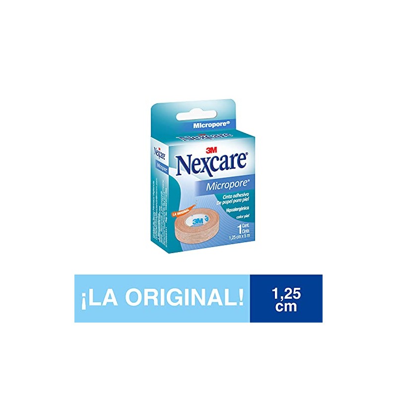 Nexcare 3M, Cinta Microporosa Hipoalergénica, Transpirable y Fácil de Remover,