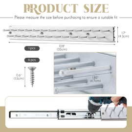 Blulu 1 Pcs 13.8'' Sliding Tie Rack Hanger for Closet, 25 Tie Pull Out Wall Mounted Extending Sturdy Metal Belt Organizer Holder for Men Belt Storage, Sliver