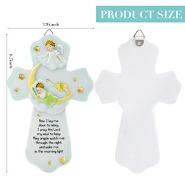 Guardian Angel Cross for Wall,Baptism Cross Gifts for Girl and Boy,Angel Baby Decor Baptismal Gifts,Precious Moments Christening Gifts Angel De La Guarda para Niños,Angelitos para Bautizo