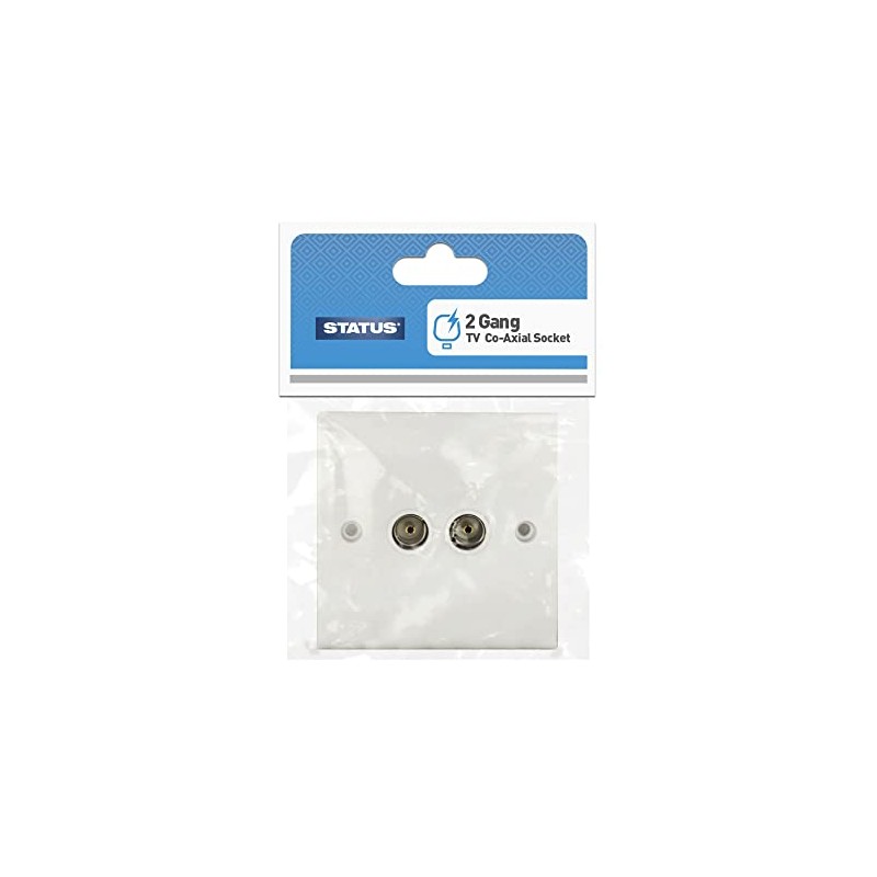 STATUS TV Aerial Socket | 2 Gang Double Coaxial TV