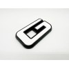 Auto Front & Rear GMC White Black OVERLAY Emblem Badge