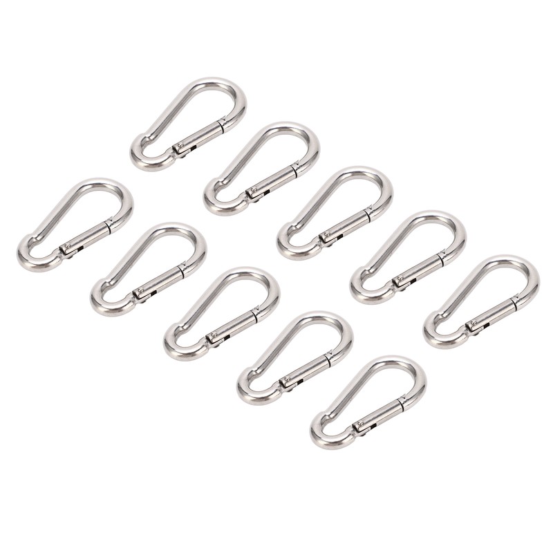 10Pcs Carabiner Clip Spring Snap Hook Heavy Duty Quick Link