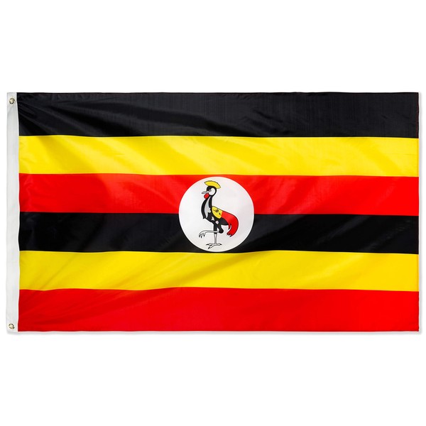 DANF Uganda Flag 3ftx5ft Ugandan National Flags Polyester with Brass