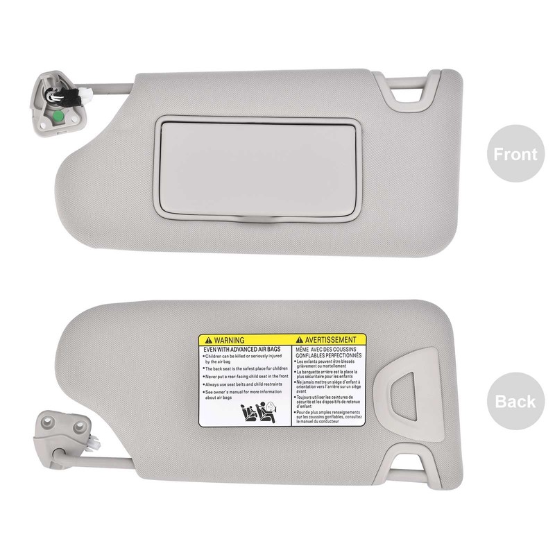 Nakuuly Left Driver Side Sun Visor Gray with Light, Without
