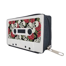 MANCHA DE CREACIÓN - Cassette Wallet, Wallet with Audio Cassette, Zipper, Original Design, Retro, Vintage, for Women and Men Black