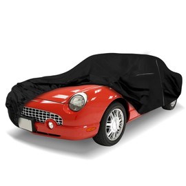 Waterproof Car Cover Replace for Ford Thunderbird 2002-2005, 210T Polyester with Cotton Liner All Weather Classic Car Covers with Zipper Door & Lock for Snow Rain Protection
