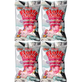 Set of (4) 2.1 oz Rainbow Sherbet Cotton Candy - Great for Birthdays and Parties! - Peanut and Gluten Free - 8.4 Total Ounces of Cotton Candy