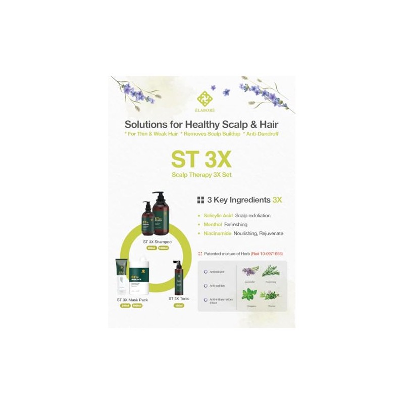 Elabore ST 3X Tonic - Scalp Therapy, Hair Growth Restorer,