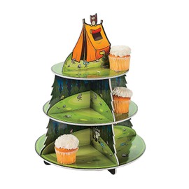 Camp Adventure Cupcake Holder (3 tiers) Birthday Party Supplies and Decor
