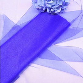 Cortinas de tela transparente de tul de organza de cristal para decoración de bodas, baby shower, fiestas de cumpleaños, eventos, 19 x 30 yardas (azul rey)