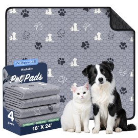 Wanpeegoo Best Pee Pads for Dogs 4 Pack Absorbent Reusable Training Dog Pet Puppy Pads