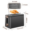 Mecity Toaster 2 Slice Stainless Steel Body Timer, Bagel/Defrost/Reheat/Cancel Functions,Warming