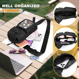 Prokva Ita Chest Pack Pin Display Bag with Insert, Ita Sling Bag for Women, Black Pin Trading Purse for Travel Concert