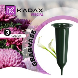 Kadax Plastic cemetery vase, weatherproof, frost-proof flower vase with spike, weather-resistant grave ornament