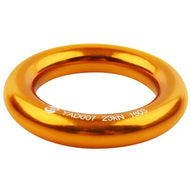 PROND Aluminum Rappel Ring, Climb Perfect Tension Aluminum Alloy O-Ring, 23KN Rappel Rings for Rock Climbing Arborist and Hammock (Gold - 1 Pcs/Pack)