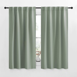 NICETOWN RV Curtains for Camper Windows - (Greyish Green Color) 34x54 Inch, 2 Panels Set, Thermal Insulated Room Darkening Blackout Drapes/Draperies with Rod Pocket & Back Tab for Half Window