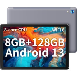 Pswarfd Android Tablet, 10 Inch Android 13, 1280x800 IPS HD Touch Screen Tablet with Dual Camera, 8GB RAM 128GB ROM 1TB Expand Octa Core, Bluetooth, 5000mAh Battery