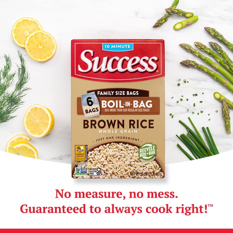 Success Boil-in-Bag Rice, Brown Rice, Quick and Easy Rice Meals,