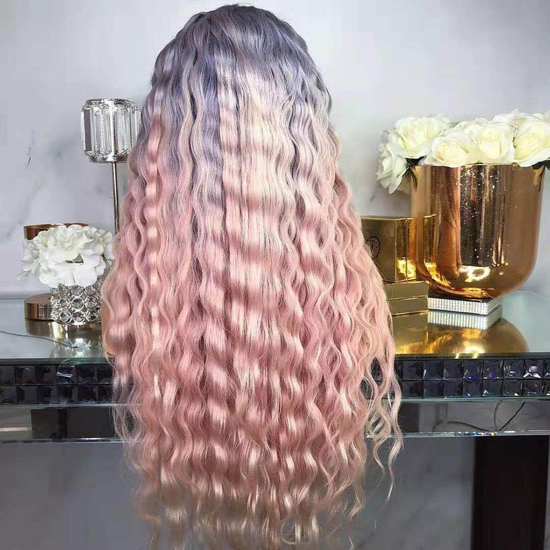 Gradation Wave Curly Synthetic Hair Women Fashion Wigs with Adjustable