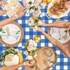 4 Pack Blue Gingham Tablecloths, Blue and White Checkered Tablecloths