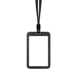 ASTAR Employee Card Case, Vertical ID Card Holder, Neck Name Holder, Pass Case, Double-Sided, Name Tag Case, IC Card Case, Commuter Holder, Strap, Compatible with Various Credit Card Sizes/Employee