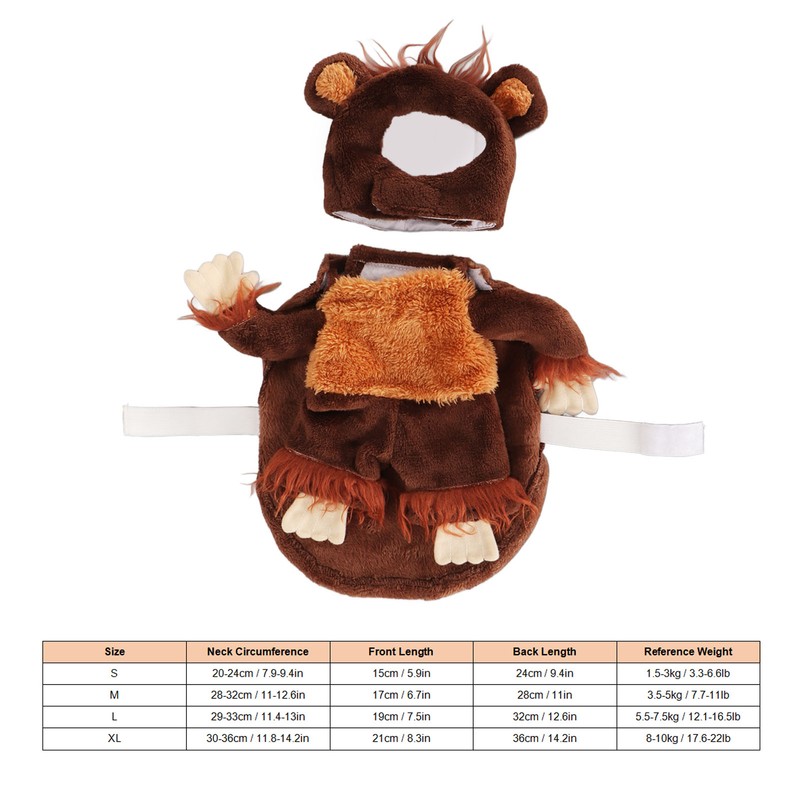 Pet Holiday Costume Funny Monkey Cosplay Dog Clothes Soft Breathable