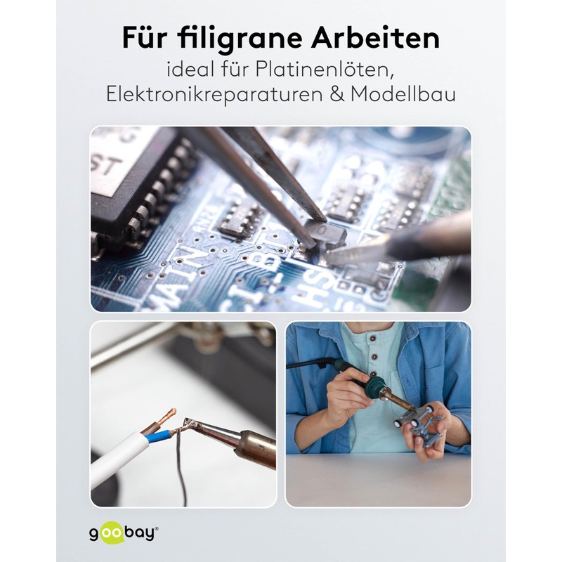 goobay Soldering Aid Third Hand - Helper for Soldering Work,