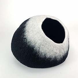 Walking Palm Charcoal and White Cat Cave Bed Large fits Cats up to 18 lbs