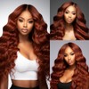 QEUOPE Auburn Body Wave Bundles Human Hair Color 33 Reddish