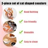 3PCS Cat Coaster Set - Creative Woven Cat Design Insulation