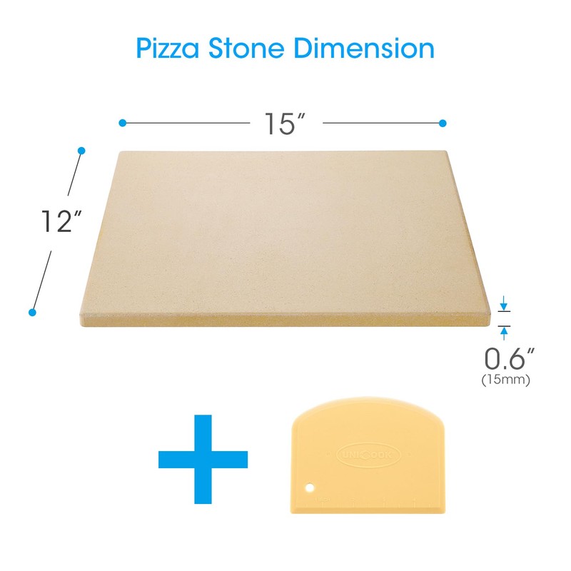 Unicook Pizza Stone, Heavy Duty Cordierite Pizza Pan for Oven