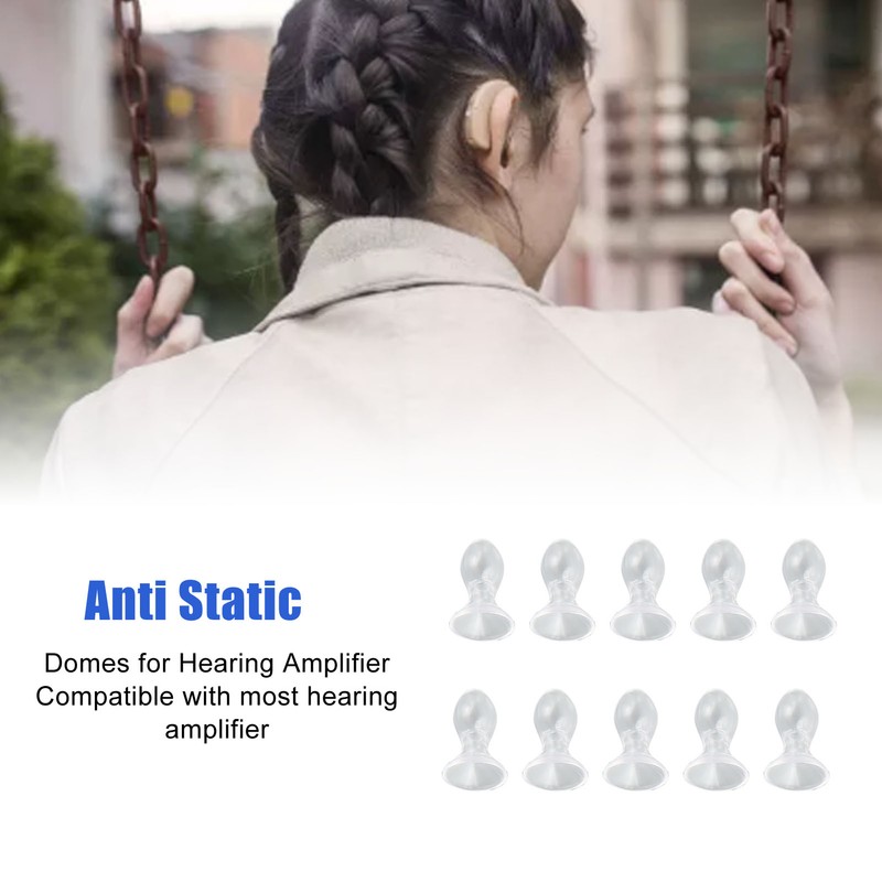 10pcs Hearing Amplifier Dome Silicone Ear Tip Earplug Replacement Accessory