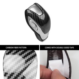JINZHAO Sport Style Carbon Fiber Print Auto Gear Shift Knob Cover Trim for Ford Fusion Focus EcoSport Edge Escape Transit Connect Minivan C-Max Energi Wagon Accessories