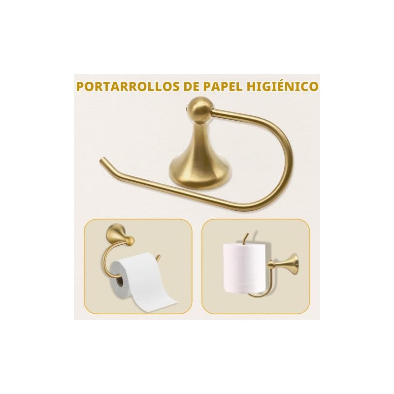 Juego de accesorios de baño de oro cepillado, juego de