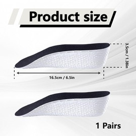 OYIWINMI Pack of 2 Shoe Raisers, 3.5 cm Shoe Insoles, Height Increase Insoles, Orthopaedic High Pads, Soft Comfort Memory Foam Insoles, Height Increase (Black)