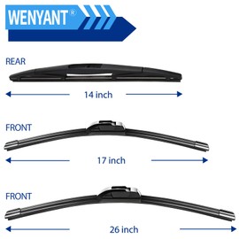 Wenyant 3 Windshield Wiper Blades Compatible with Subaru Forester 2012-2018 Outback Legacy 2015-2019 Front Rear Wipers Original Equipment Automotive Replacement Set - 26"/17"/14"(Set of 3)