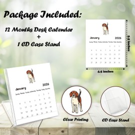 Desk Calendar 2026, 12-Month School Year Calendar, Puppy Monthly Desktop Calendar, Small Desk Calendar 2026 for Home Office Table Desk Decoration, Gifts for Friends Coworkers-01