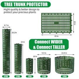 Omirome 7pcs Tree Trunk Protector, Tree Guards Trunk Protector with Twist Ties, Resizable for Various Size Trees or Plants, Preventing Tree Bark Damage from Pruners, Mowers, and Rodents