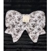 Bella Lux 4 Black Coquette Ribbon Bows on White Melamine