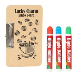 evelay Bingo Dabbers and Board Set - 3 Colorful Dabbers and 1 Game Board for Endless Bingo Fun