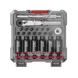 Real Avid Smart-Torq Fixed Limiter & X3 Driver Kit – Torque Screwdriver & Ratcheting Driver Tool Set with 6 Fixed Torque Limiters, 12 Bits, 1/2" Socket with 1/4" Adapter & Storage Case for Maintenance