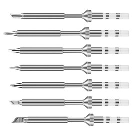 7 Mini Stainless Steel Soldering Tips Replace Ts100 Soldering Iron, Portable Outdoor Soldering Iron Set, Mini Digital Soldering Iron Replacement (7 Pieces)