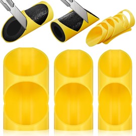 Teenyyou 6 Pcs Pipe Insulation Cutting Guide Foam Pipe Cutter Tool in Homes, Industries and Commercial Use Tools Tube Insulation Cutting Fixture 3 Sizes for 15mm, 22mm, 28mm(Yellow)