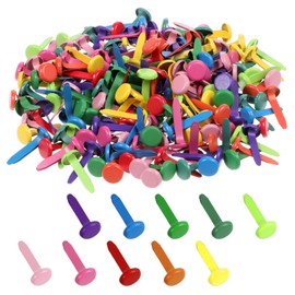 BOHUIZ Pack of 200 Pattern Bag Clips, Round Head Clips, Metal Letter Clips, Mini Colourful Brads Paper Fasteners for School, Office, Card Making, DIY, Scrapbooking, Crafts