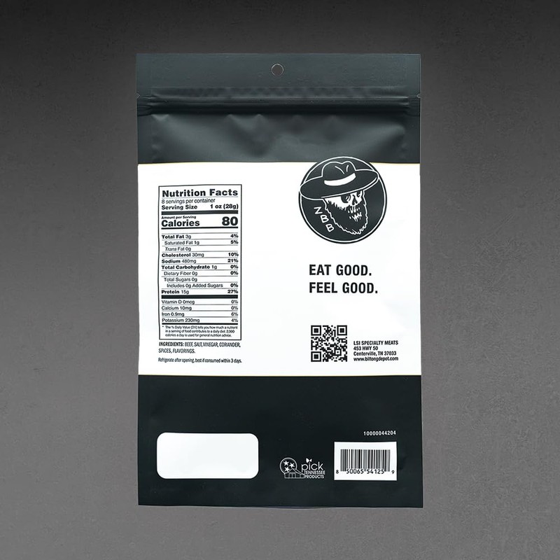 Zac Brown Biltong (8oz): Naturally Dried Steak Strips, 100% Beef,