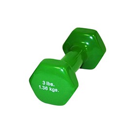 CanDo 10-0552-1 Vinyl Coated Dumbbell, 3 lb, Green