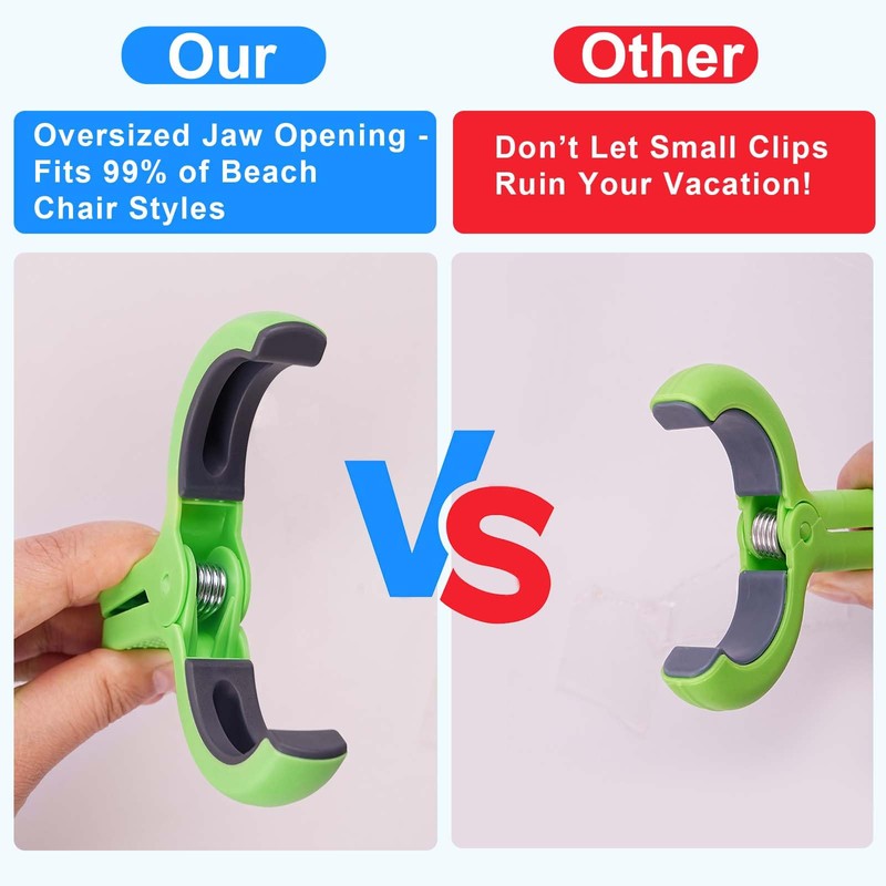 Large Beach Towel Clips for Beach Chair, Heavy-Duty Plastic Clothes